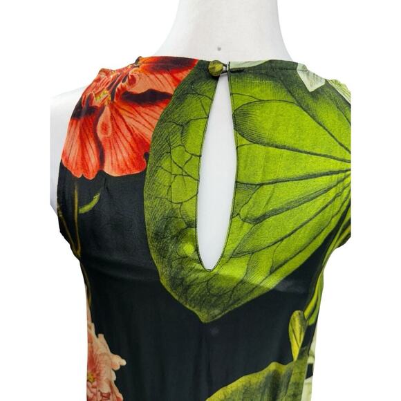 Siddhartha Bansal Halter Maxi Dress Lined Black Floral Sequin Detail Size 2 - Picture 8 of 11